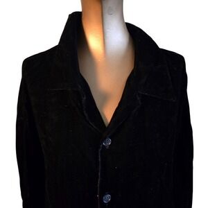 True Vtg Whimsigoth Velveteen Button Up Fairy Witchy Goth Vampy Collared Shirt